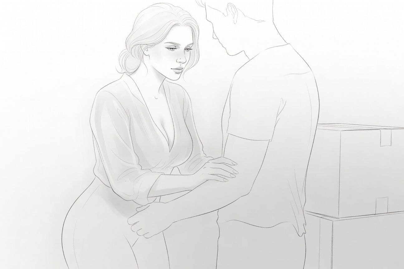 Sąsiadka Wiktoria prosi o pomoc przy przeprowadzce, gdy mąż jest daleko – namiętna wdzięczność