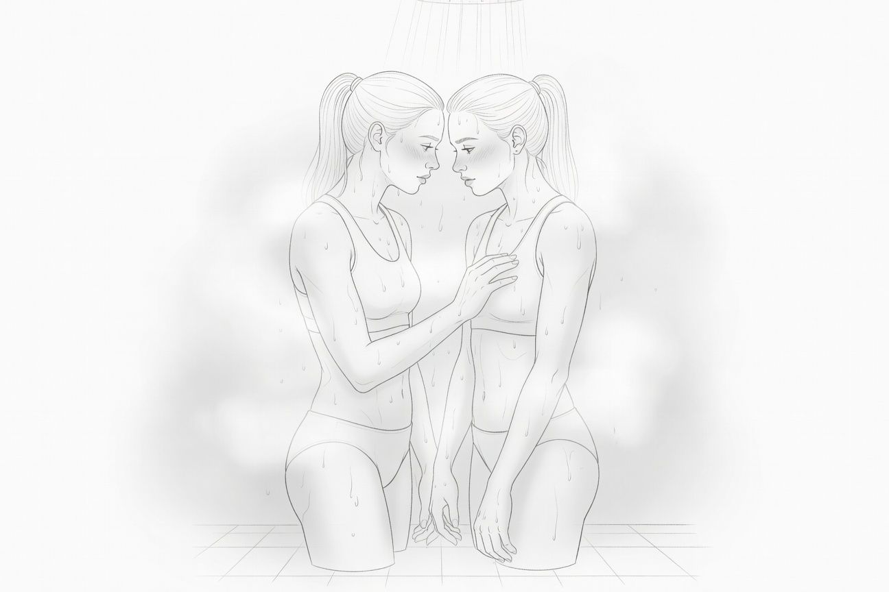 Wspólny prysznic po treningu siatkówki z seksowną koleżanką z drużyny: namiętne odkrycia