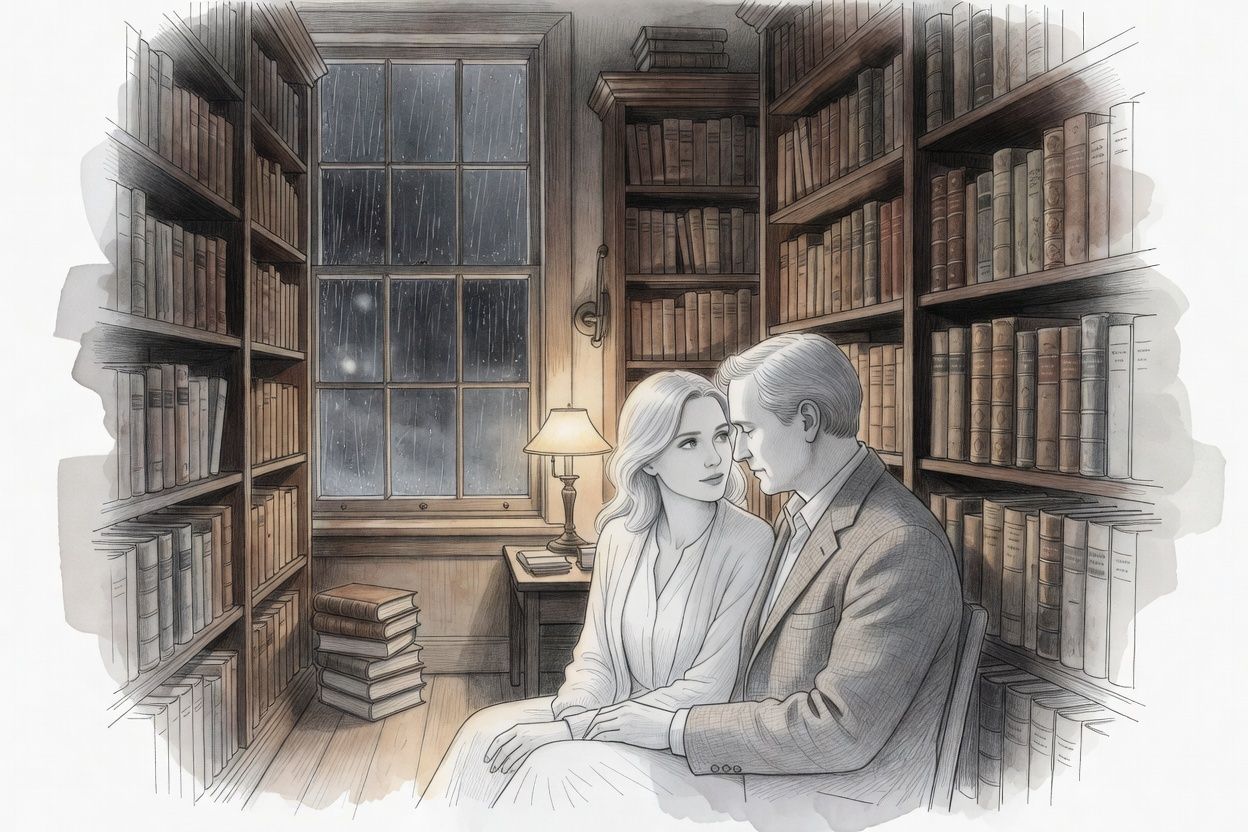 Rainy Evening Among Old Books: Sensual Encounter with the Collector in the Antiquarian Bookshop