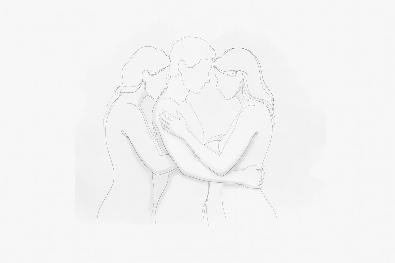 Trójkąt biseksualnych uniesień po kolacji z winem i aromatycznymi daniami