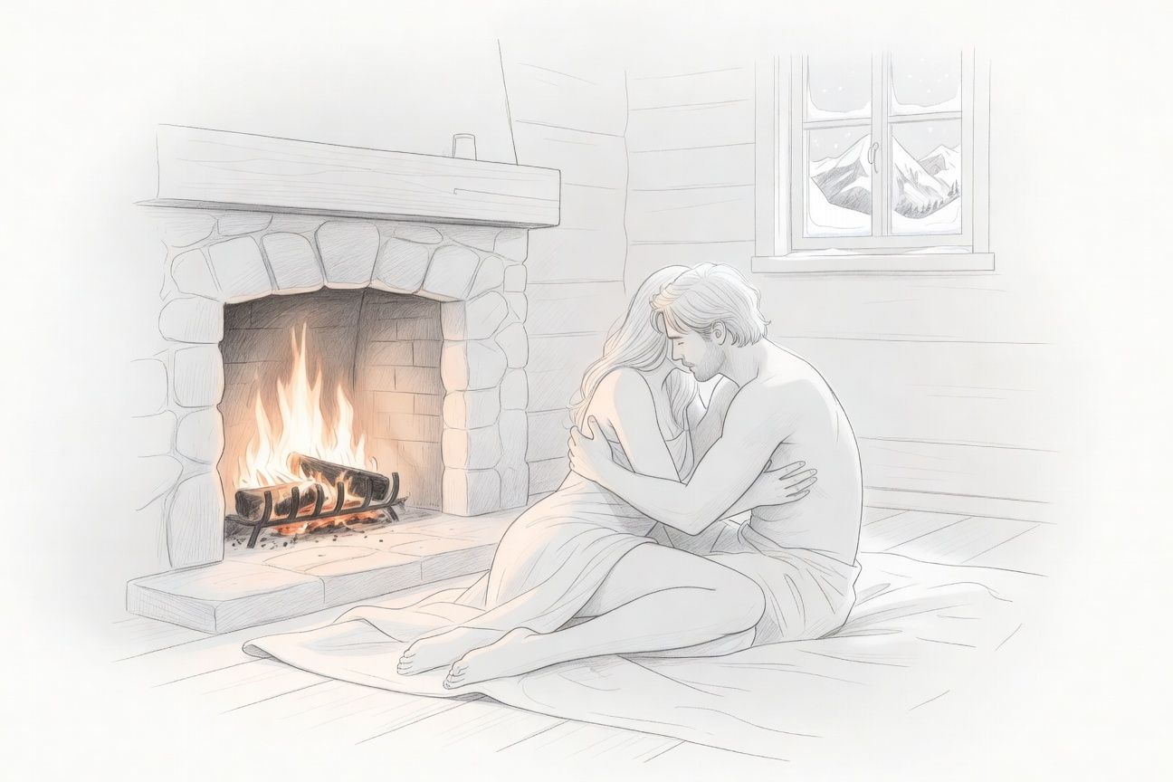 Romantyczny Weekend w Górskiej Chacie: Namiętność przy Trzaskającym Kominku i Ognistej Miłości